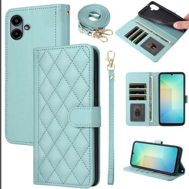 Imagem de Furiet Argyle Capa carteira para Samsung Galaxy A06 5G com alça removível para pulso/ombro slot para cartão bolsa fólio de luxo couro PU acessórios capa de celular para Ao6 A 06 4G LTE mulheres homens