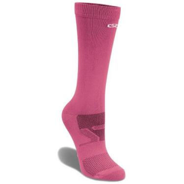 Imagem de Meia Performance Corre Cano Médio Olympikus Feminina, Rosa, 33-38