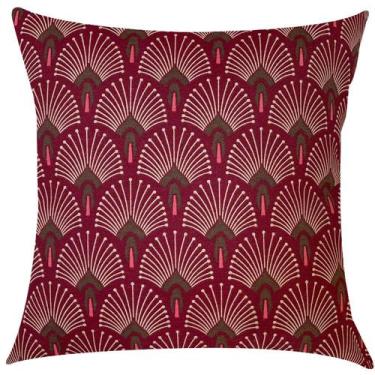 Imagem de Capa de Almofada Pavão Marsala Impermeável 45x45cm - Sua Casa Decor