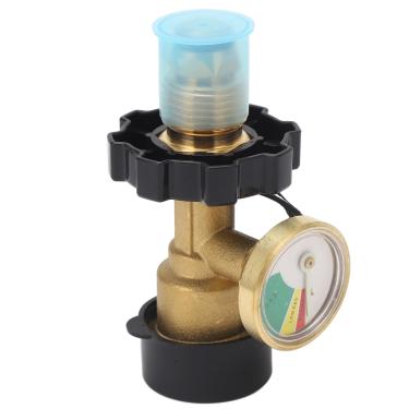 Imagem de POL Gás Tank Adapter Universal Latão POL para QCC1 Adaptador de tanque de gás com manômetro para grelhadores a gás Aquecedores Fogões de campismo Tabelas Fire Pit