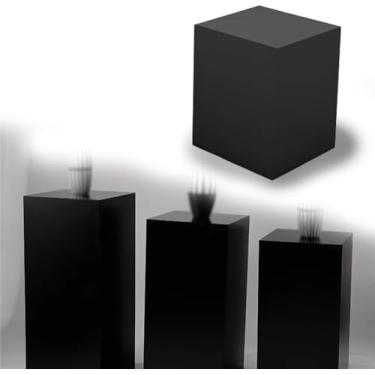 Imagem de Suportes De Pedestal De Cilindro De Cubo Colecionáveis Mostram Base De Exibição De Coluna Pedestal, Lojas De Roupas Festas Adereços De Casamento Para Escultura, White, 15.7x15.7x35.4IN