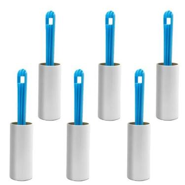 Imagem de Kit 6 Removedor De Pelos Adesivo Giratório 60 Folhas 20cm - Gici Home