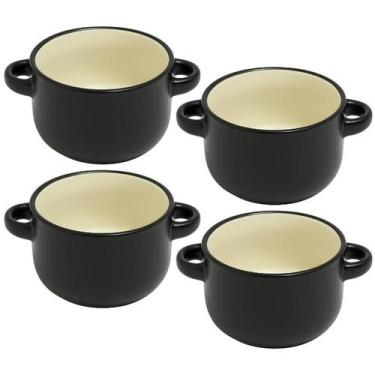 Imagem de Conjunto 4 Mini Panelinha Cocottes Com Alça Cerâmica Forno - STORE SHA