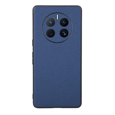 Imagem de Capas Compatível com Honor Magic 5 PRO,Design de grão levantado de superfície,Proteção contra queda,Anti impressão digital,Anti arranhões,Aparência de couro de imitação de plástico macio-Blue