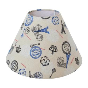 Imagem de Ioensy Abajur de tecido E27, capa versátil de substituição, abajur decorativo de linho para cabeceira, Torre Eiffel