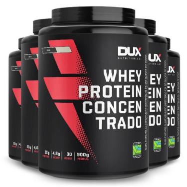 Imagem de Kit 5 Whey Protein Concentrado Dux Coco 900G