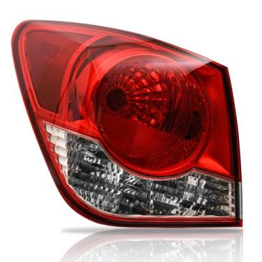 Imagem de Tektend Conjunto de luz traseira compatível com Chevy Cruze 2011-2015 Luzes traseiras Lâmpada de freio traseiro com lâmpadas e soquete, lado do motorista