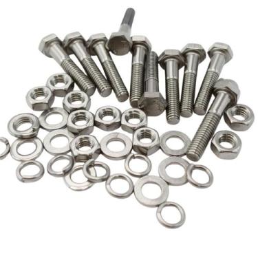 Imagem de Kit 10 parafusos meia rosca parcial sextavado inox m10*40mm - CJFIX