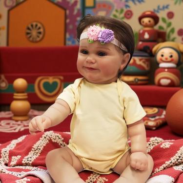 Imagem de WKMRH Bebê Reborn Realista Menina, Boneca Bebê Reborn Original Abra seus olhos Macio Pintura 3D de Corpo Vinil Corpo Inteiro Silicone Lavável