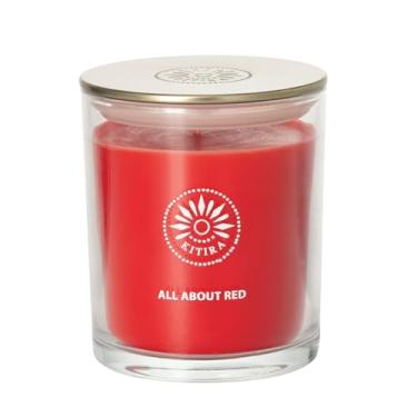 Imagem de Vela perfumada Sullvans Vance Kitira com pavio único | Tempo de queima de 60 horas, aroma de frutas vermelhas e tangerina de 290 g | Tudo sobre vermelho, vela aromática de vidro cítrico de longa