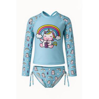 Imagem de Kit 3 Peças Blusa Pro Uv 50 + Biquíni + Top Infantil Juvenil - Rey Sho