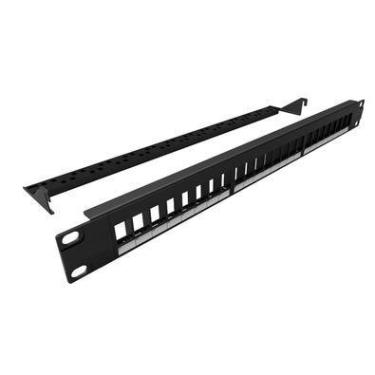 Imagem de Patch Panel Descarregado, 24 Portas CAT6 /CAT5e RJ45 Com Guia