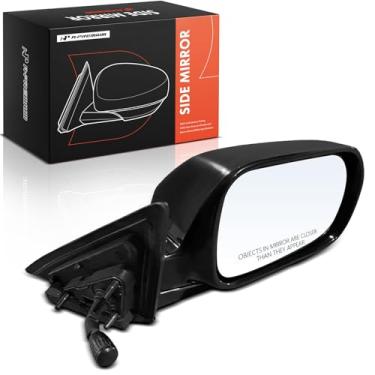 Imagem de A-Premium Espelho retrovisor manual do lado do passageiro - compatível com Honda Accord 2000 2001 2002 - Espelho retrovisor externo preto dobrável manual não aquecido