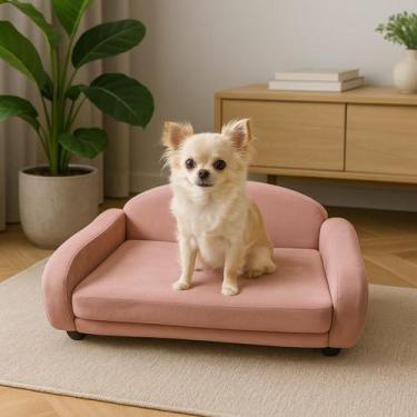 Imagem de Cama Luxo Realeza Para Cachorro E Gato Pet Veludo Rosa Bz Decor - BZ D