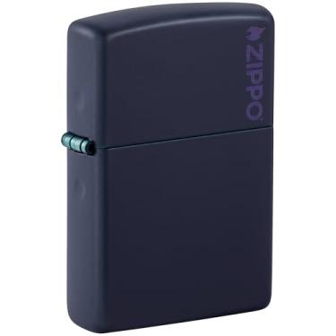 Imagem de Zippo Isqueiro fosco azul marinho com logotipo Zippo - 239ZL
