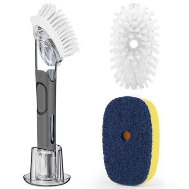 Imagem de Escova de louça com dispensador de sabão RIMAY com 2 recargas de escov