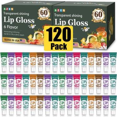 Imagem de Conjunto de brilho labial AZEN, pacote 120, brilho labial transparente