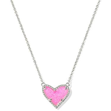 Imagem de Kendra Scott Colar feminino com pingente de comprimento ajustável Ari Heart, 15" Chain with 2" Extender, Prata Latão, Sem Pedra Preciosa