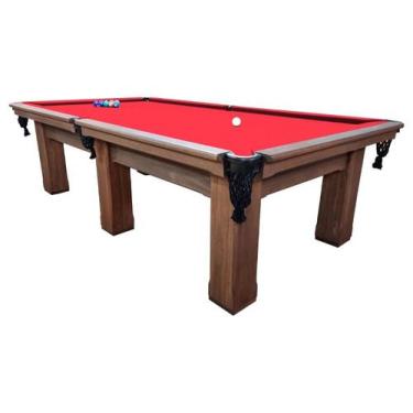 Imagem de Mesa de Sinuca Oficial Vintage - 2,83x1,55 - Nelson Bilhares, Vermelho