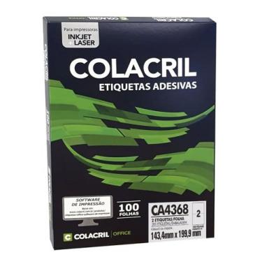 Imagem de Etiqueta Colacril Ca4368 2 por Folha 143,4mmx199,9mm com 100 folhas