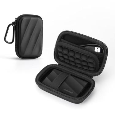 Imagem de Capa rígida SSD compatível com Samsung T9/T7 Shield/T7 Unidade SSD portátil USB 4TB, 2TB, 1TB, bolsa protetora de armazenamento portátil para viagem (preto)