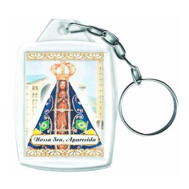 Imagem de Chaveiros Acrílicos 3x4cm Para Eventos Nossa Senhora Aparecida - 12 Pe