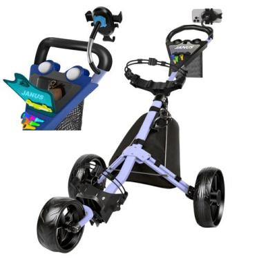 Imagem de Carrinho de golfe JANUS Golf Bag dobrável Push/Pull de 3 rodas com sup