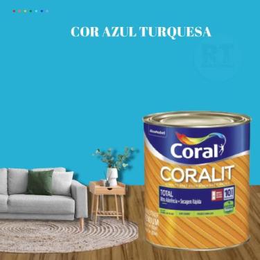 Imagem de Tinta Esmalte Sintético Base Água Cor Azul 800ml Coral Coralit Total Z