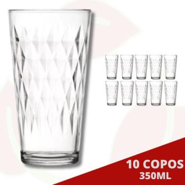 Imagem de 10 Copo de Vidro Vitrage Transparente 350ML Nadir Suco Água - NADIR FI