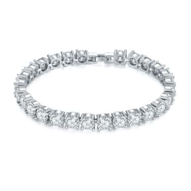 Imagem de Pulseira Moissanite feminina ouro 18K 5 mm pulseira de tênis cor D claridade VVS1 melhor presente para aniversário, dia dos namorados, Natal, 7.5 inch, Ouro, Sem Pedra Preciosa