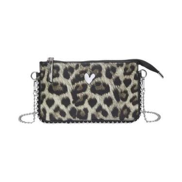 Imagem de Bolsa Transversal Feminina De Moda Em Cor Sólida Com Corrente Para Cel