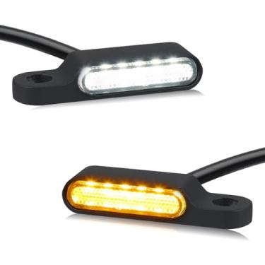 Imagem de NTHREEAUTO Luzes de LED para guidão Mini pisca-pisca de motocicleta universais compatíveis com Harley Sportster Dyna Honda Shadow Kawasaki Vulcan Yamaha V-Star Road Star