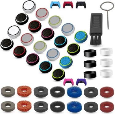 Imagem de MatoSan® Conjunto de cabo de controle acessórios de silicone para manípulos | Compatível com PS4 Sticks, PS5 Controller Thump Grips Protection - Maior precisão e durabilidade PS5 Thumpstick Grip