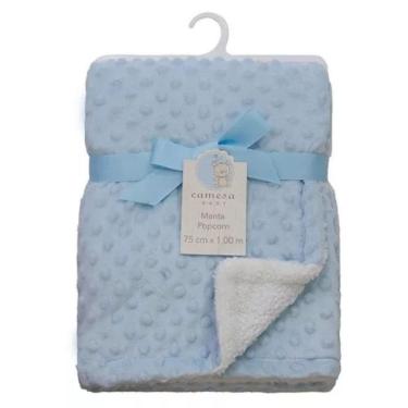 Imagem de Manta Cobertor Popcorn Camesa Azul