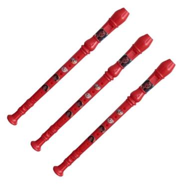 Imagem de Kit Brinquedo Infantil Flauta Doce Soprano Disney Moana 3 Un