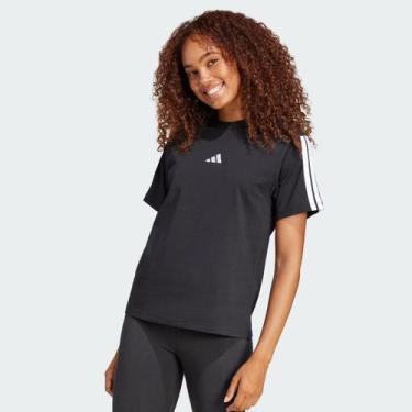 Imagem de Camiseta Adidas 3 Stripes Feminina Preta, PP