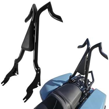 Imagem de Fjpacemt Sissy Bar Encosto para Harley Davidson, barra de 3,8 cm, apoio traseiro destacável do passageiro, almofada traseira para Harley Touring Road Glide Street Glide Road King Ultra CVO Limited