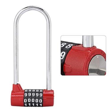 Imagem de Generic U Lock, Bloqueio de Cáldigo de Bloqueio de Liga de Zinco, Armário Escolar para Casa para Controle de Acesse Anti-Roubo Seguranças (Vermelho)