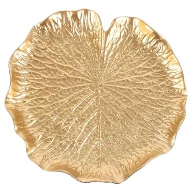 Imagem de colar artesanato decorativo suporte de placa de jóias desktop antigo colar display titular folha chave de lata bandeja de jóias de liga de zinco placa de jóias decoração de ouro armazenamento/786