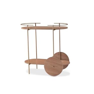 Imagem de Carrinho Bar de Bebidas, chá e café com Rodinha Industrial Ferro Dourado