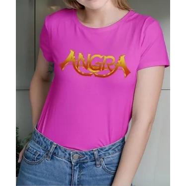 Imagem de Camiseta Camisa Algodão Feminina Masculina Adulto Banda de Rock Angraa