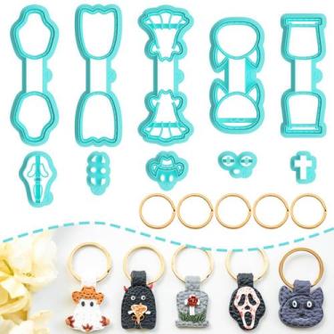 Imagem de Cortadores de chaveiros de argila polimérica Tainsky Halloween 10 Shap