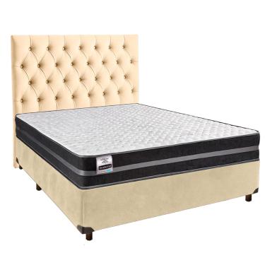 Imagem de Cama Box + Colchão Casal Molas Ultralastic Bogota Inducol + Cabeceira Estofada