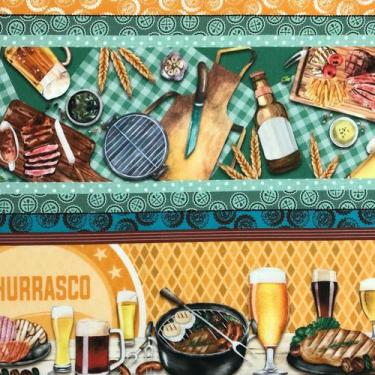 Imagem de Tecido Tricoline Digital Barrados 100% Algodão 10 faixas Várias Estamp