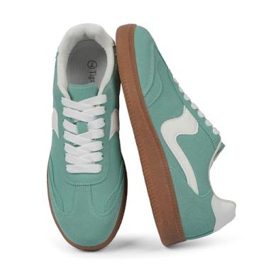 Imagem de Tigeridea Tênis feminino casual para negócios, tênis confortável com cadarço e cadarço, Verde, 35