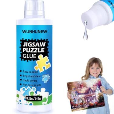 Imagem de Cola de quebra-cabeça Wunhunew 240 ml transparente com aplicador de es