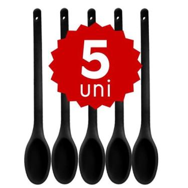 Imagem de Kit de Colher de Silicone para Refogar 30cm Cabo Longo Não Derrete Sup