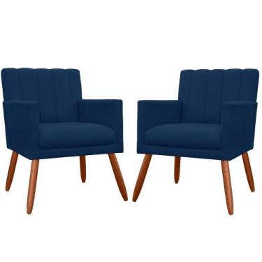 Imagem de Kit 02 Poltronas Decorativa Cecília Suede Cores Variadas - DS Estofado