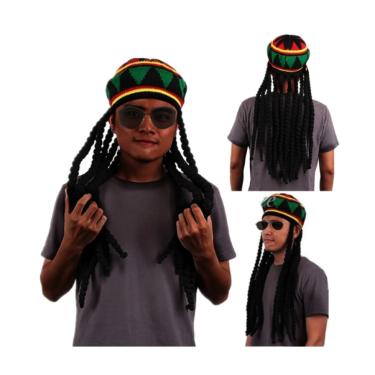 Imagem de Touca Gorro Peruca Reggae Bob Marley Rastafari Dreadlocks