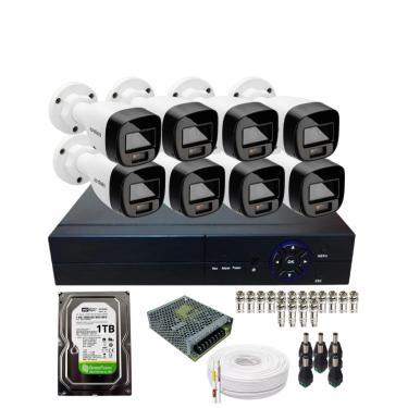 Imagem de Kit Segurança 8 Câmeras Full Color Intelbras  DVR 8ch Alta Performance Com Hd  1Tb Instalado